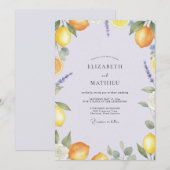Invitation Mariage Lavande Citron Eucalyptus (Devant / Derrière)