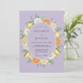 Invitation Mariage Lavande Citron Eucalyptus (Debout devant)