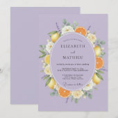 Invitation Mariage Lavande Citron Eucalyptus (Devant / Derrière)