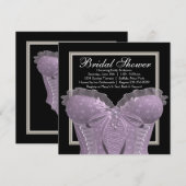 Invitation Mariage Lavande Corset Shower (Devant / Derrière)
