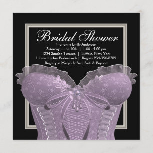 Invitation Mariage Lavande Corset Shower