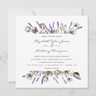 Invitation Mariage Lavande de coton