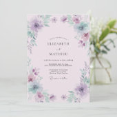 Invitation Mariage Lavande Délicate Floraison (Debout devant)