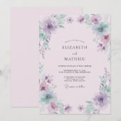 Invitation Mariage Lavande Délicate Floraison (Devant / Derrière)