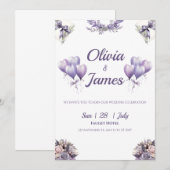 Invitation Mariage Lavande Élégant (Devant / Derrière)