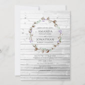 Invitation Mariage Lavande en Coton Rustique (Devant)