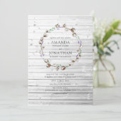 Invitation Mariage Lavande en Coton Rustique (Debout devant)