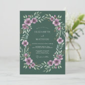 Invitation Mariage Lavande Feuillu Chasseur (Debout devant)