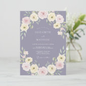 Invitation Mariage Lavande Fleur Pâle (Debout devant)