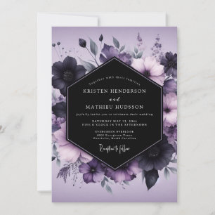 Invitation Mariage Lavande Gothique Floraison