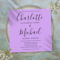 Mariage Lavande Lilas Orchidée Écriture Élégante