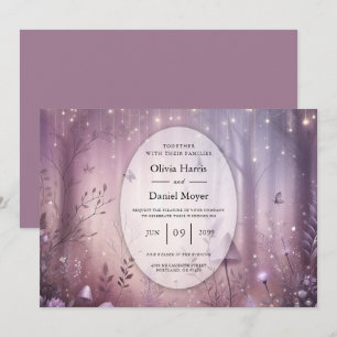Invitation Mariage Lavande magique Fairy Lights