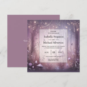 Invitation Mariage Lavande magique Fairy Lights