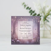Invitation Mariage Lavande magique Fairy Lights (Debout devant)