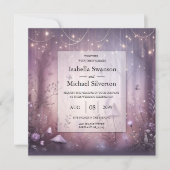 Invitation Mariage Lavande magique Fairy Lights (Devant)