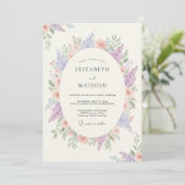 Invitation Mariage Lavande Paisible de Printemps (Debout devant)