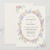 Invitation Mariage Lavande Paisible de Printemps (Devant / Derrière)