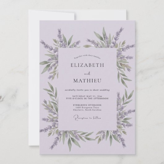 Invitation Mariage Lavande Parfumée Provence (Devant)
