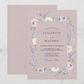 Invitation Mariage Lavande Raffiné Mauve (Devant / Derrière)