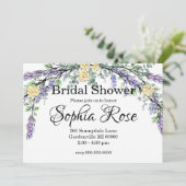 Invitation Mariage Lavande, Rose Jaune et Eucalyptus (Debout devant)