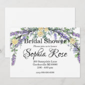 Invitation Mariage Lavande, Rose Jaune et Eucalyptus (Devant / Derrière)