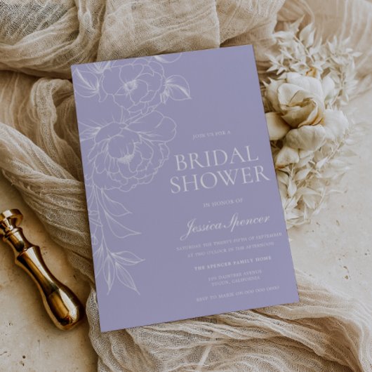Invitation Mariage Lavande Vintage Shower