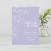 Invitation Mariage Lavande Vintage Shower (Debout devant)