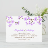 Invitation Mariage Lavender Cherry Blossoms (Debout devant)