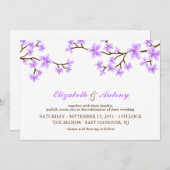 Invitation Mariage Lavender Cherry Blossoms (Devant / Derrière)