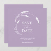 Invitation Mariage Lavender Enregistrer La Date Modèles (Devant / Derrière)