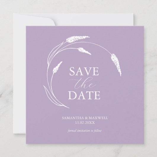 Invitation Mariage Lavender Enregistrer La Date Modèles (Devant)