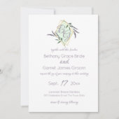 Invitation Mariage Lavender et Sage Monogram (Devant)