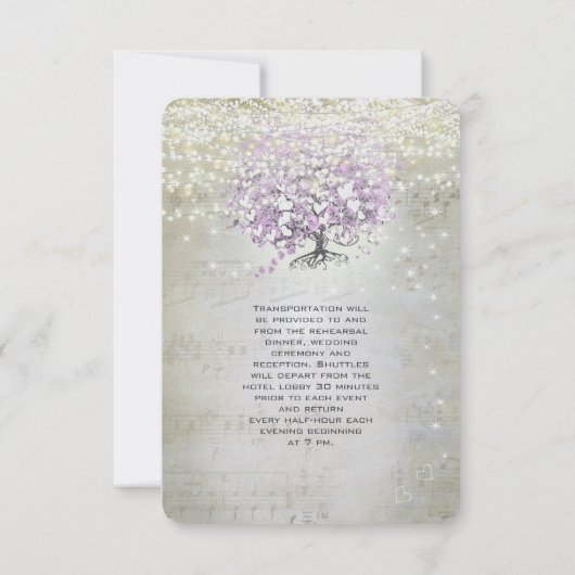 Invitation Mariage Lavender Fairytale Lumières et étoiles (Dos)