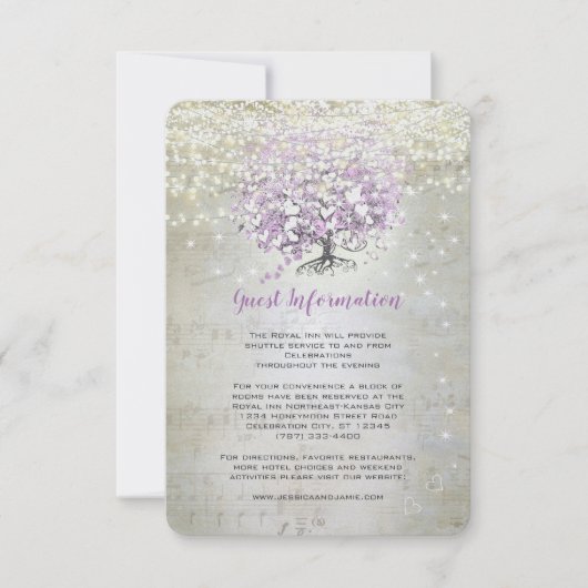 Invitation Mariage Lavender Fairytale Lumières et étoiles (Devant)