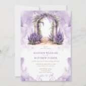 Invitation Mariage Lavender Garden QR Code Rsvp (Devant)