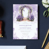 Invitation Mariage Lavender Garden QR Code Rsvp
