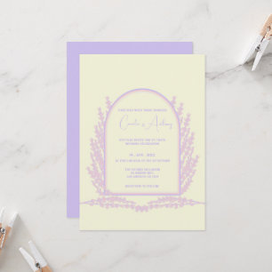 Invitation Mariage Lavender Rose Beige Floral Boho
