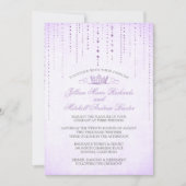 Invitation Mariage Lavender Sparkings & Crown Fairytale (Devant)