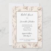 Invitation Mariage Lavis De Fleurs Crème  (Devant)