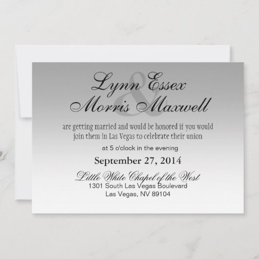 Invitation Mariage - Le faire en noir à Las Vegas (Dos)