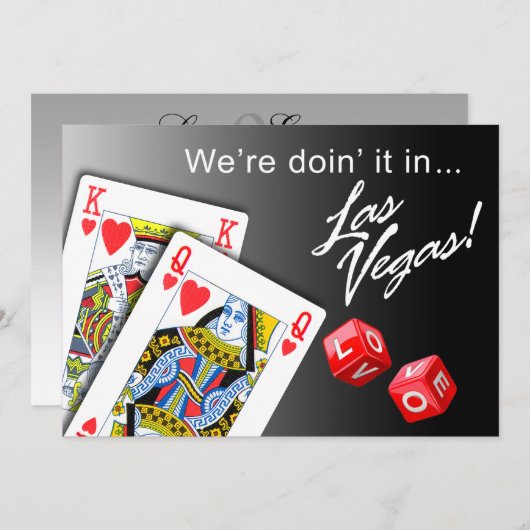 Invitation Mariage - Le faire en noir à Las Vegas (Devant / Derrière)