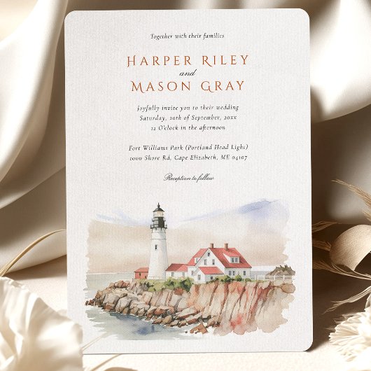 Invitation Mariage léger Fort Williams Park Portland Head