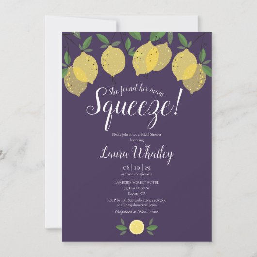 Invitation Mariage Lemon Purple Main Squeeze (Devant)