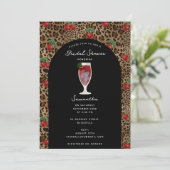Invitation Mariage Léopard Imprimé Guépard Cerise (Debout devant)