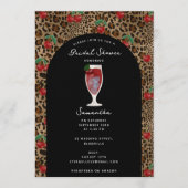 Invitation Mariage Léopard Imprimé Guépard Cerise (Devant)