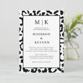 Invitation Mariage Léopard Noir Et Blanc (Debout devant)