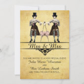 Invitation Mariage lesbien - Style gothique Steampunk (Devant)