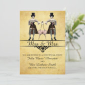 Invitation Mariage lesbien - Style gothique Steampunk (Debout devant)