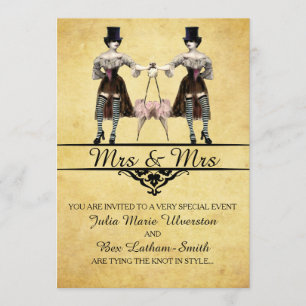 Invitation Mariage lesbien - Style gothique Steampunk