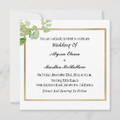 Invitation Mariage lesbien vintage vert aquarelle (Devant)